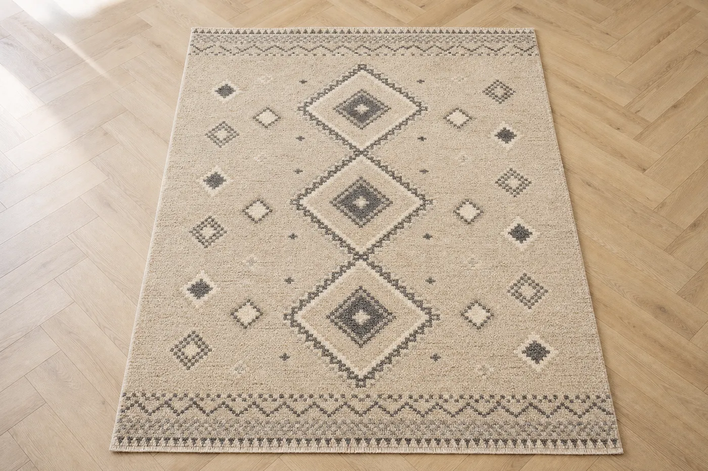 Tapis Berbère Tissé Beige — Série 24